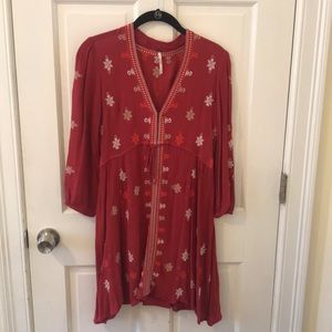 Free People embroidered fable mini dress